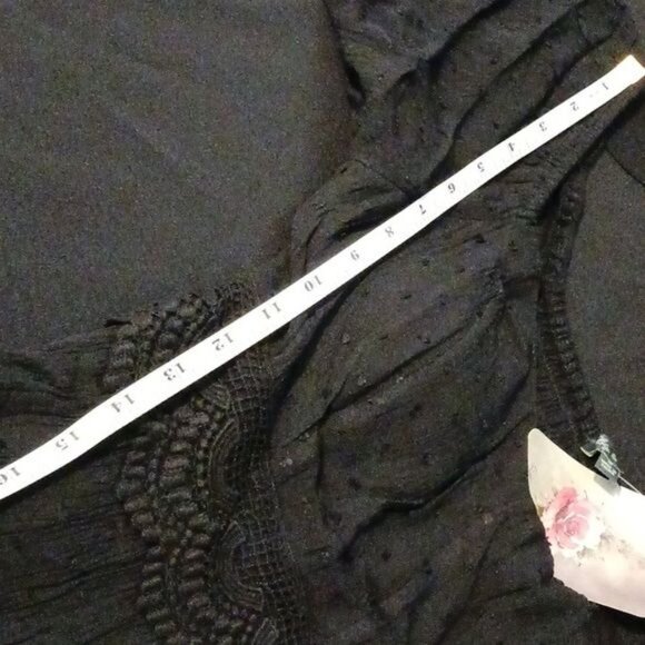 NEW Lily Rose Black Empire Waist Mini Dress, Size M, Flutter Sleeve Skater Dress - Picture 15 of 16